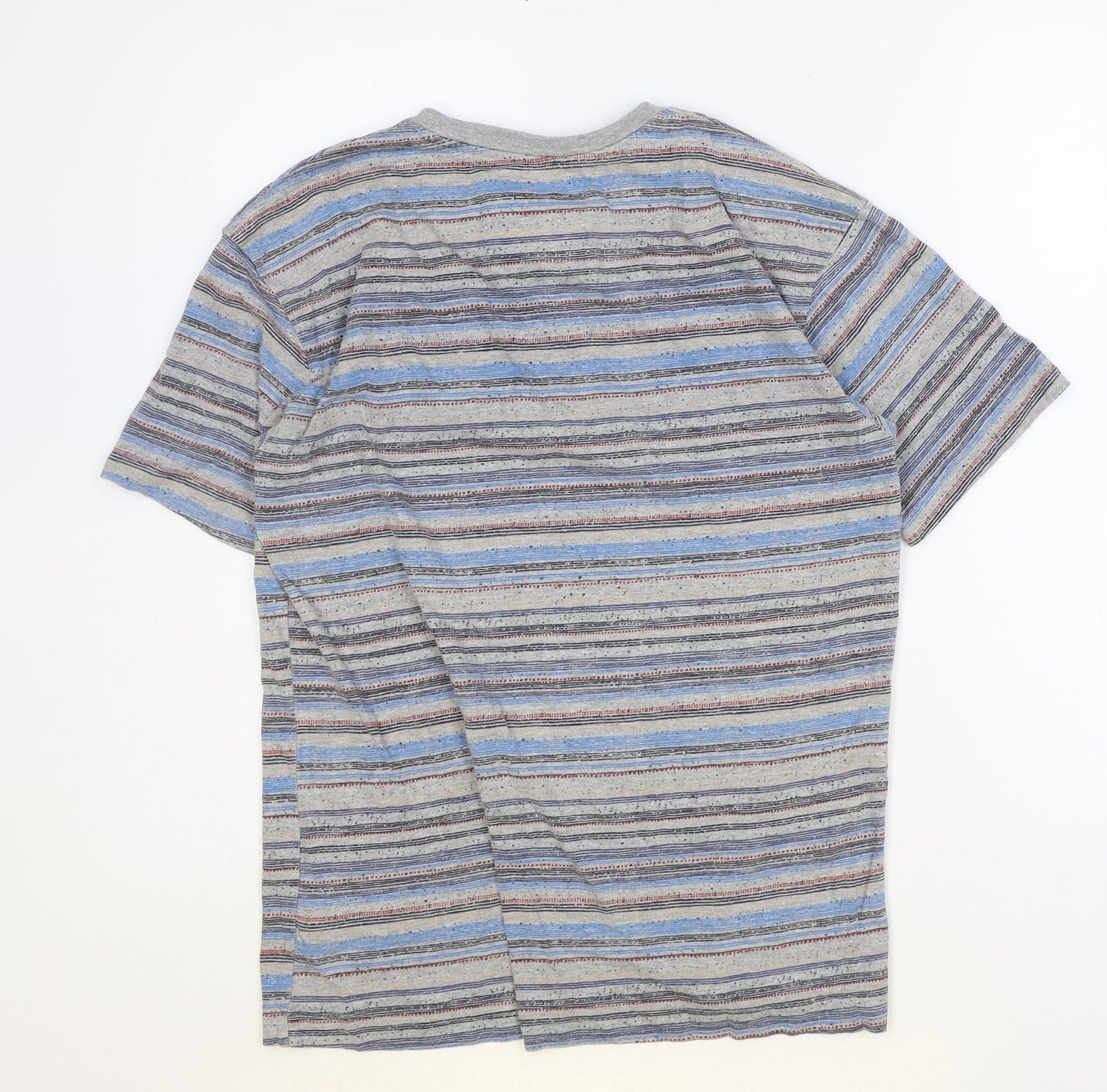 Cargo Bay Womens Multicoloured Striped Cotton Basic T-Shirt Size S V-Neck