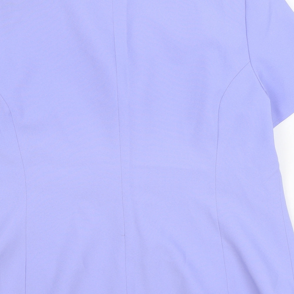 Victoria Taylor Womens Blue Polyester Jacket Suit Jacket Size 18