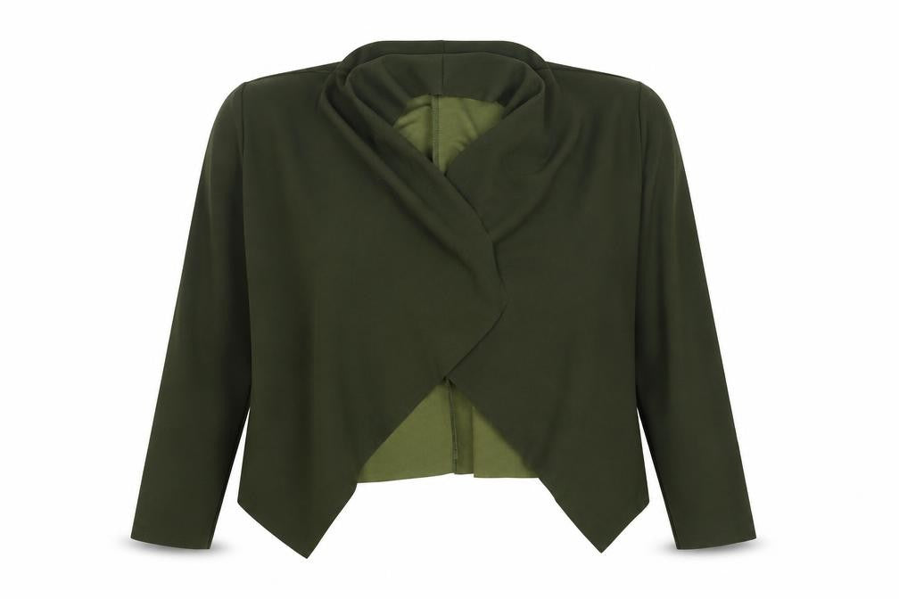 SheIn Womens Green V-Neck Polyester Shrug Jumper Size L