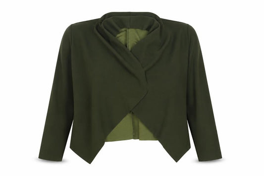 SHEIN Womens Green V-Neck Polyester Shrug Jumper Size L