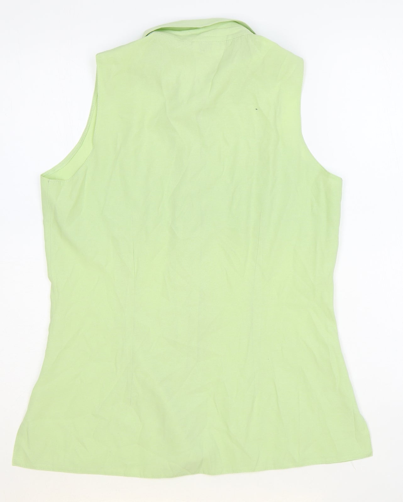 Select Womens Green Polyester Basic Button-Up Size 14 Collared