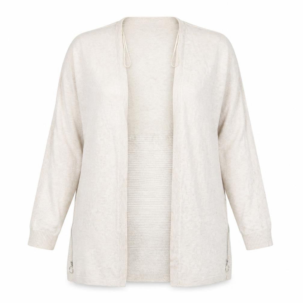 Red Herring Womens Beige V-Neck Polyester Cardigan Jumper Size 14