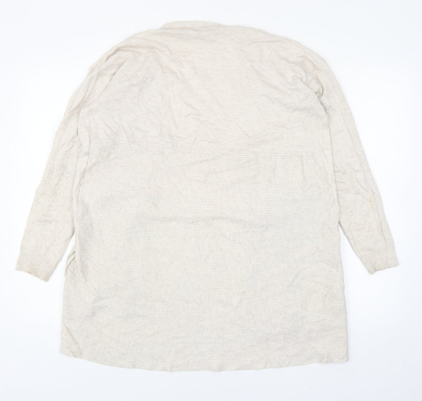 Red Herring Womens Beige V-Neck Polyester Cardigan Jumper Size 14