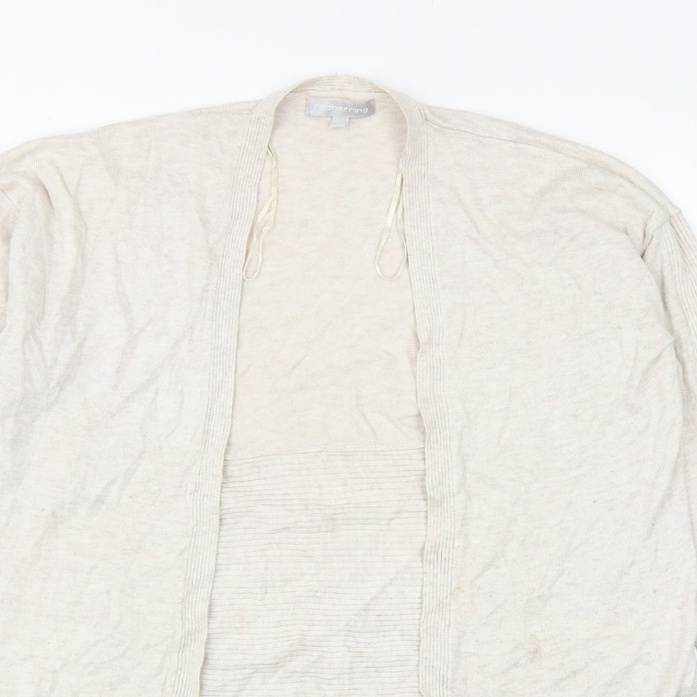 Red Herring Womens Beige V-Neck Polyester Cardigan Jumper Size 14