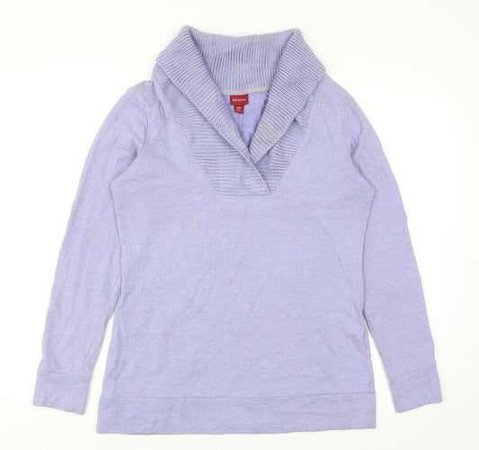 Merona Womens Purple Cotton Pullover Sweatshirt Size S Pullover