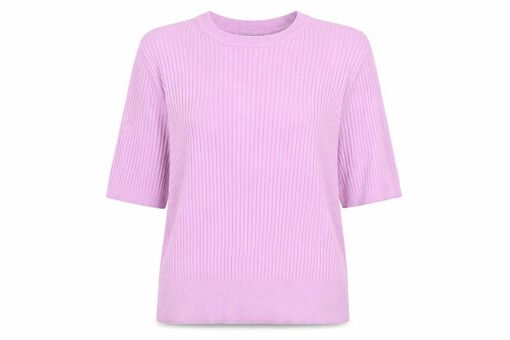 Marks & Spencer Womens Purple Polyester Basic T-Shirt Size 16 Round Neck