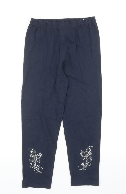 Afibel Womens Blue Cotton Jogger Trousers Size 8 Regular