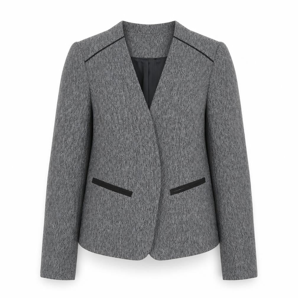 George Womens Grey Polyester Jacket Blazer Size 12