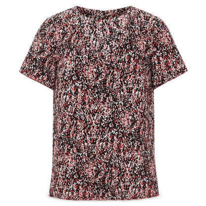 Daxon Womens Multicoloured Geometric Polyester Basic T-Shirt Size 12 Round Neck