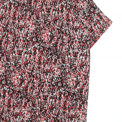 Daxon Womens Multicoloured Geometric Polyester Basic T-Shirt Size 12 Round Neck