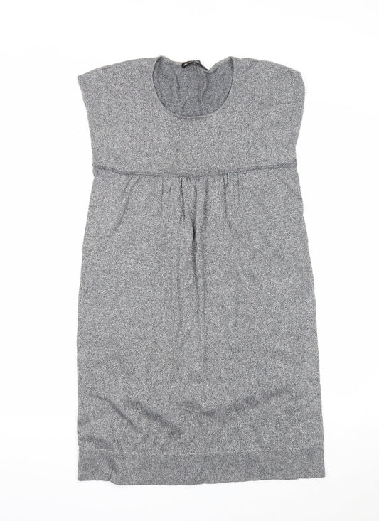 Limited Collection Womens Grey Acrylic T-Shirt Dress Size 8 Scoop Neck Pullover