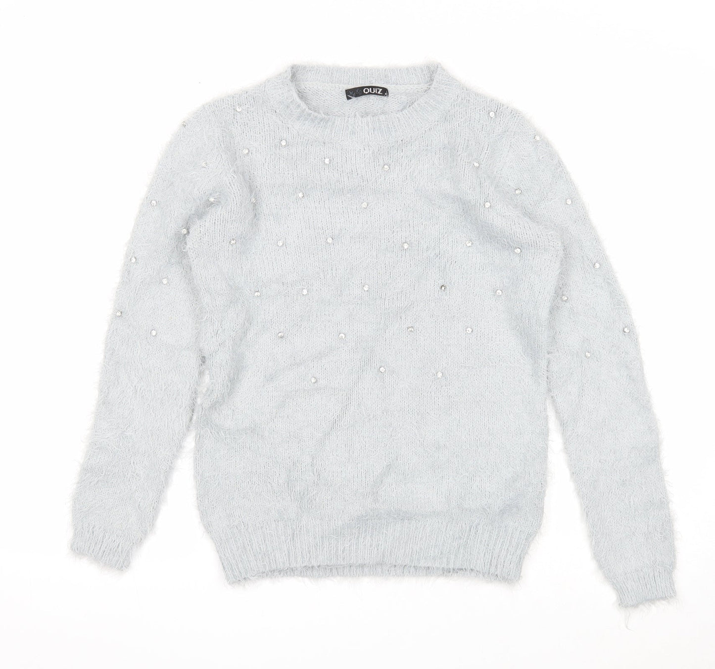 Quiz Womens Grey Roll Neck Acrylic Pullover Jumper Size M
