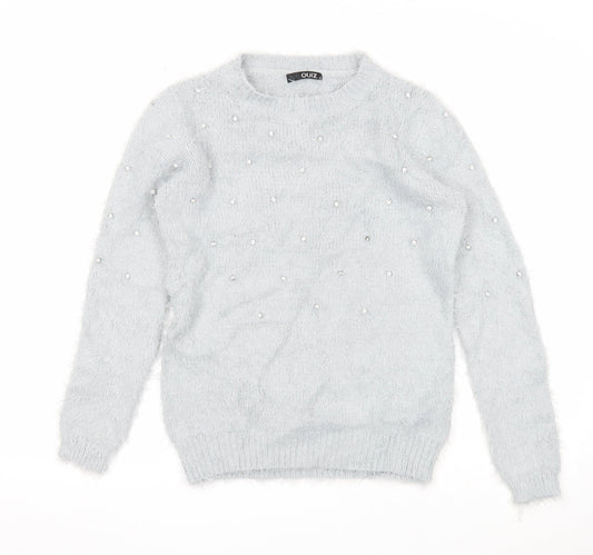 Quiz Womens Grey Roll Neck Acrylic Pullover Jumper Size M