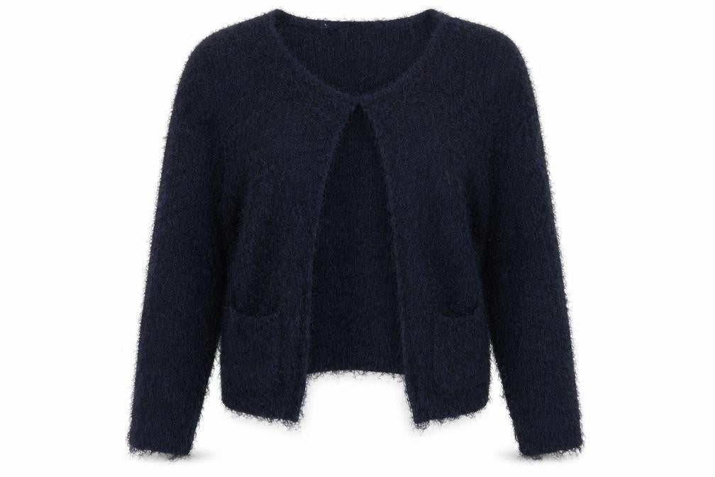 Jasmine Womens Blue Roll Neck Polyester Cardigan Jumper Size S