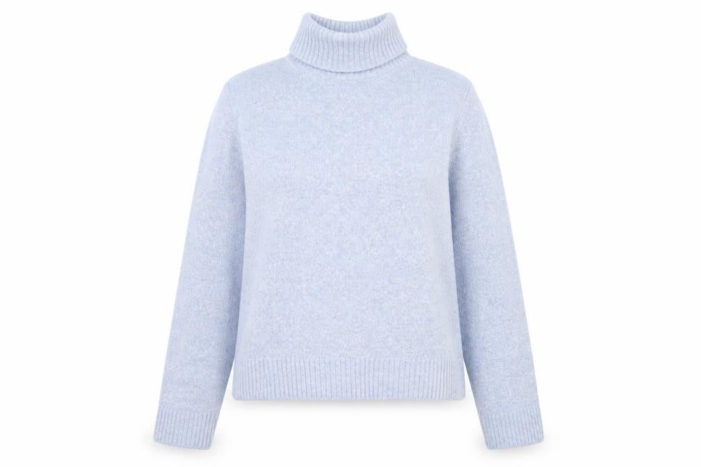 Ozone Womens Blue Roll Neck Acrylic Pullover Jumper Size L
