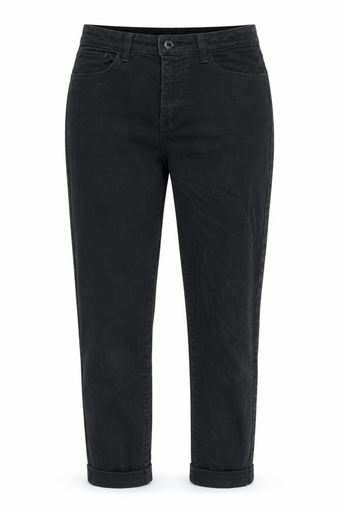 Preworn Womens Black Cotton Straight Jeans Size 29 in L31 in Regular Zip