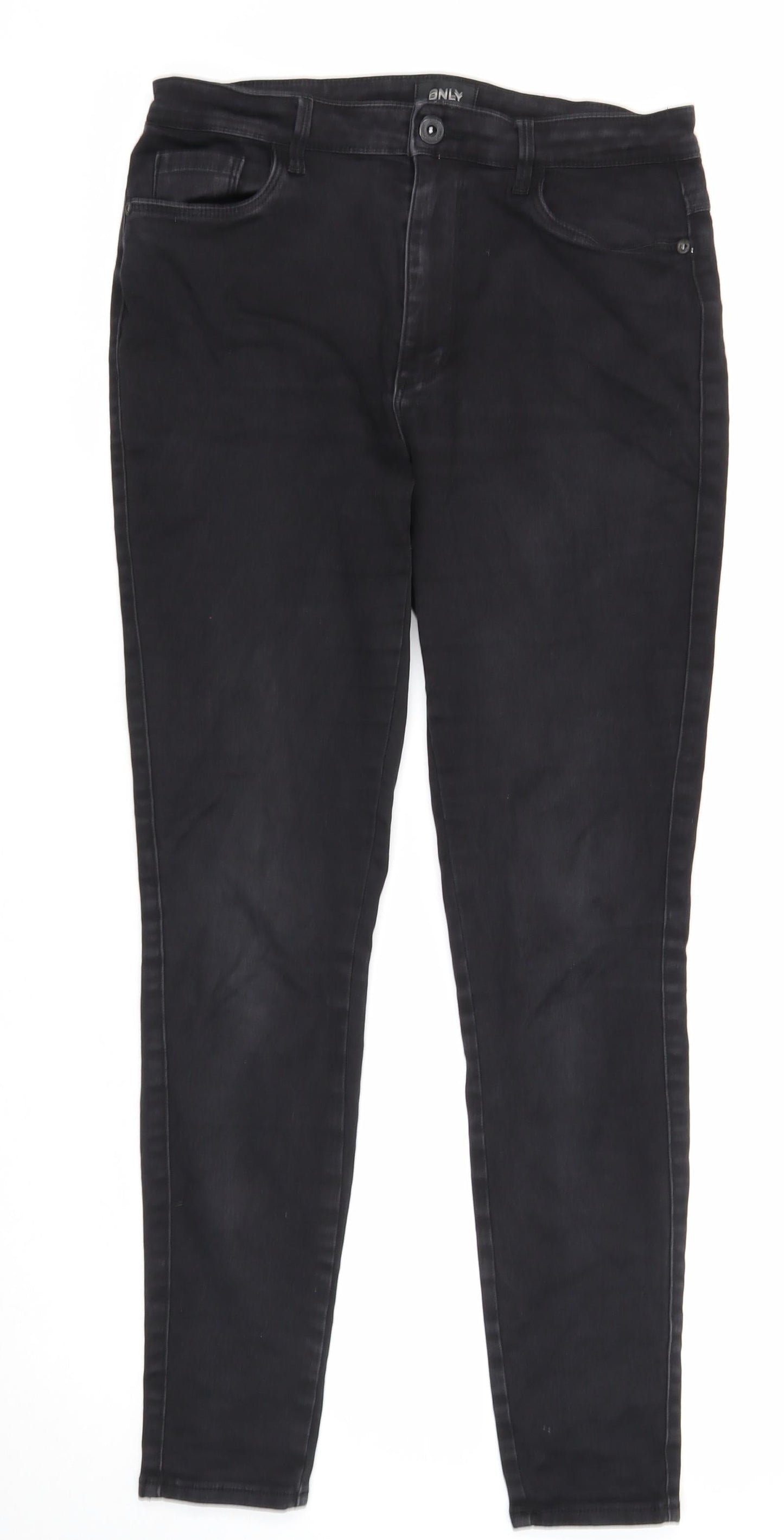 Only Womens Black Cotton Skinny Jeans Size L Regular Zip