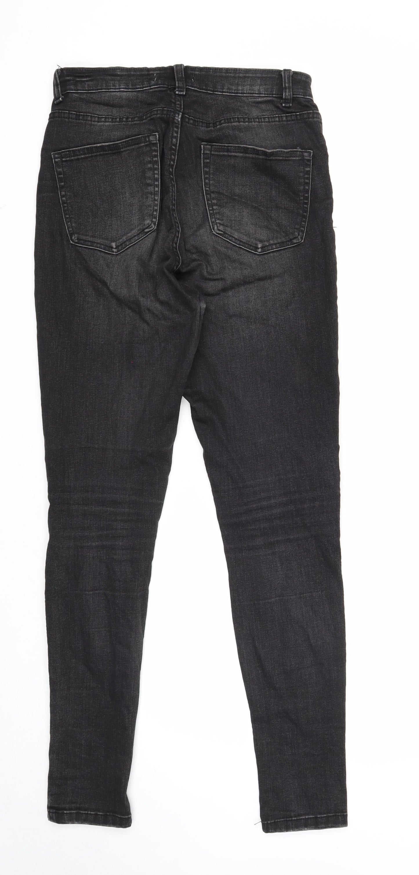 Denim & Co. Womens Black Cotton Skinny Jeans Size 12 Regular Zip