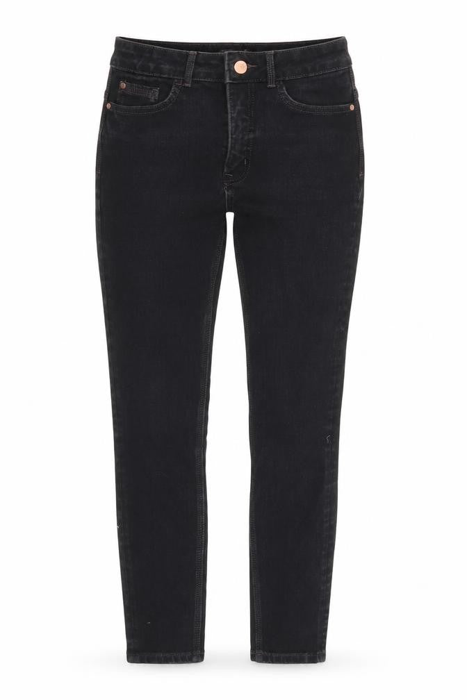 Marks & Spencer Womens Black Cotton Skinny Jeans Size 10 Regular Zip