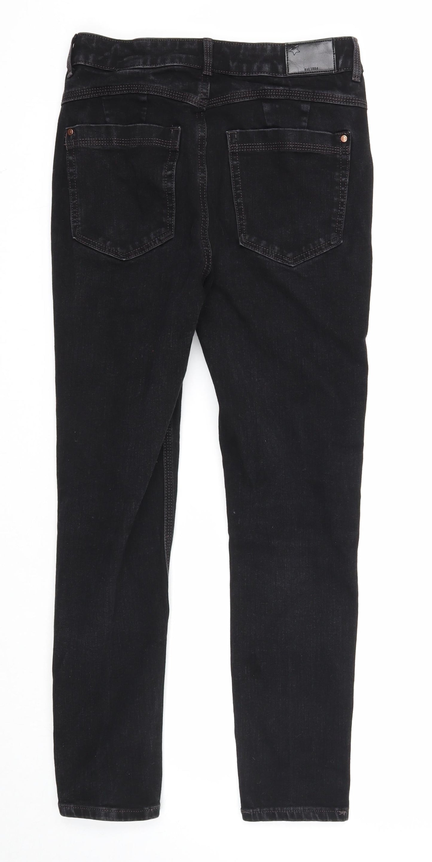 Marks and Spencer Womens Black Cotton Skinny Jeans Size 10 Regular Zip