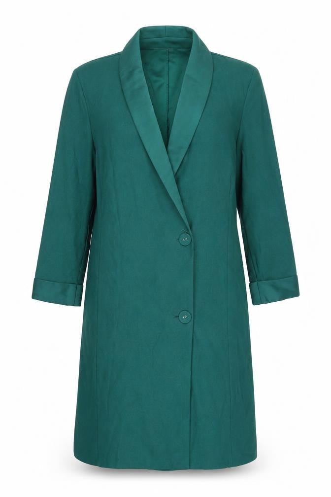 Warehouse Womens Green Overcoat Coat Size 10 Button