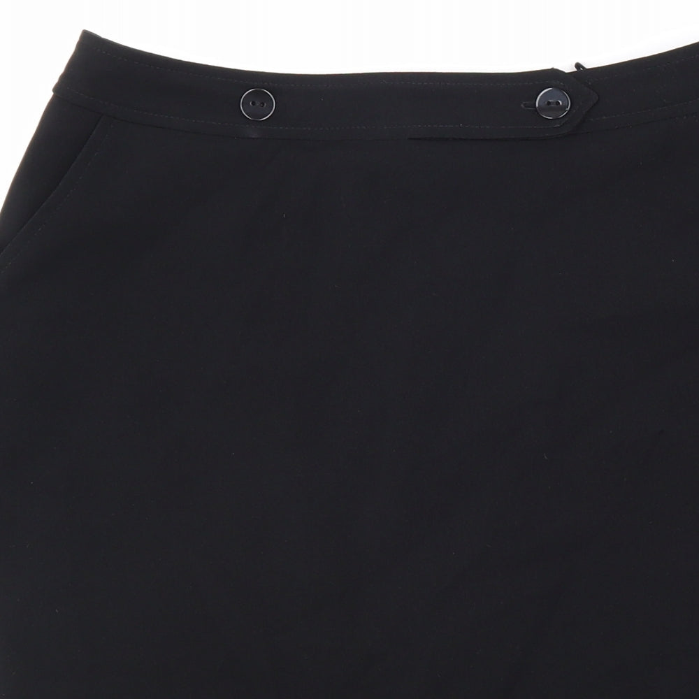 AMARANTO Womens Black Polyester Straight & Pencil Skirt Size 12 Zip