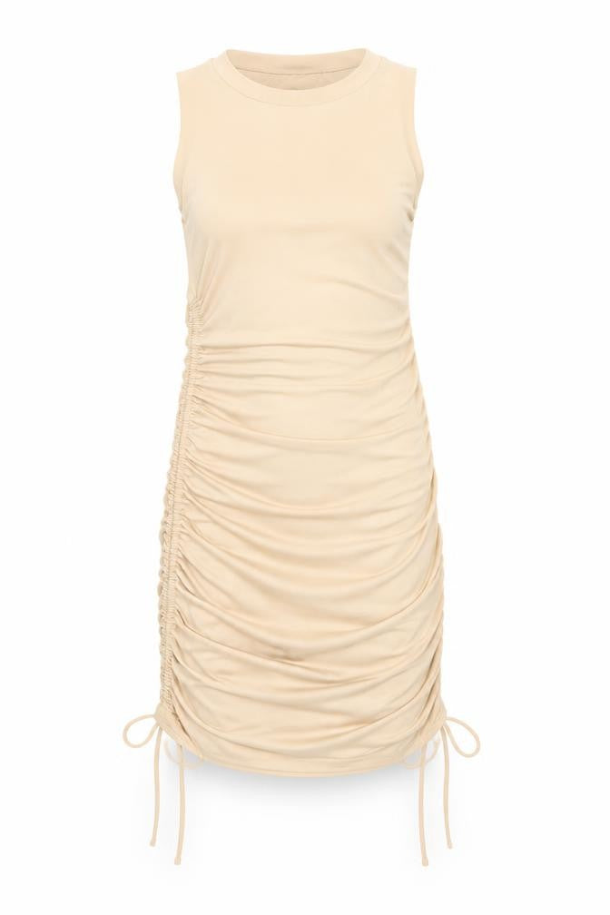 Superdown Womens Beige Polyester Bodycon Size 2XS Round Neck Drawstring