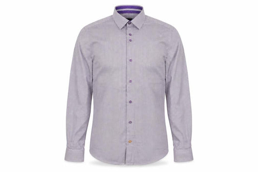 6th Sense Mens Purple Geometric Cotton Button-Up Size M Collared Button