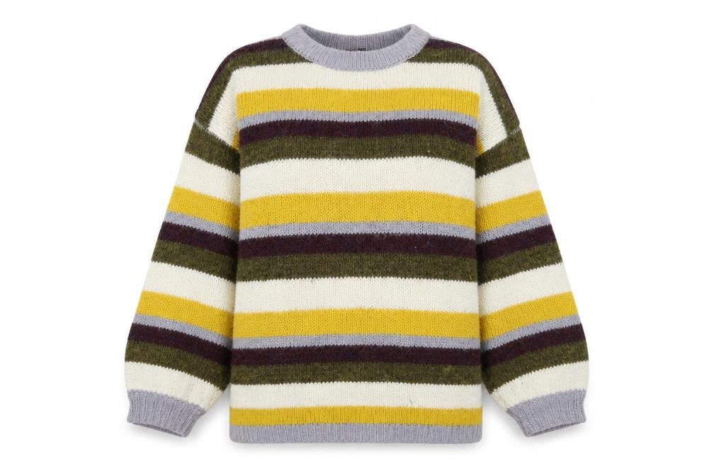 Topshop Womens Multicoloured Roll Neck Striped Acrylic Pullover Jumper Size 8