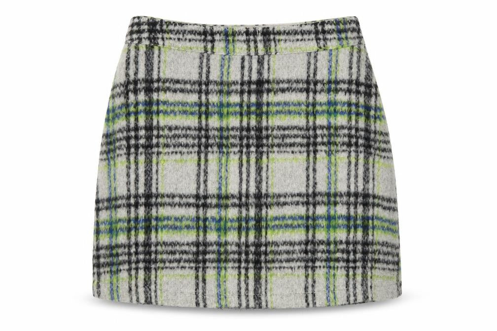 Primark Womens Grey Plaid Polyester Mini Skirt Size 4 Zip