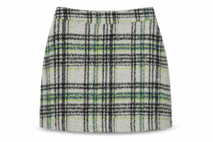 Primark Womens Grey Plaid Polyester Mini Skirt Size 4 Zip