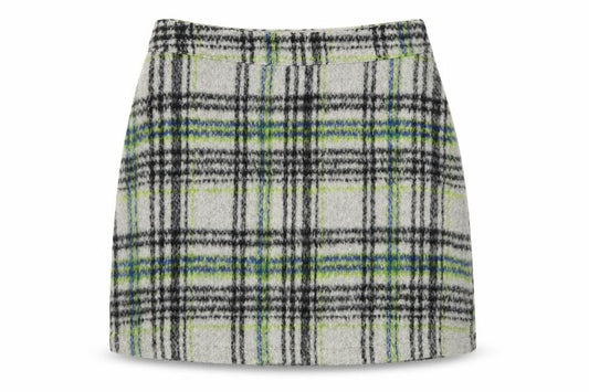 Primark Womens Grey Plaid Polyester Mini Skirt Size 4 Zip
