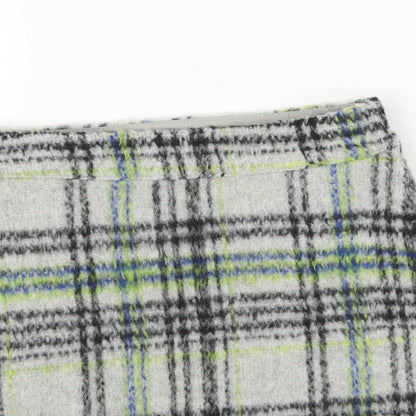 Primark Womens Grey Plaid Polyester Mini Skirt Size 4 Zip