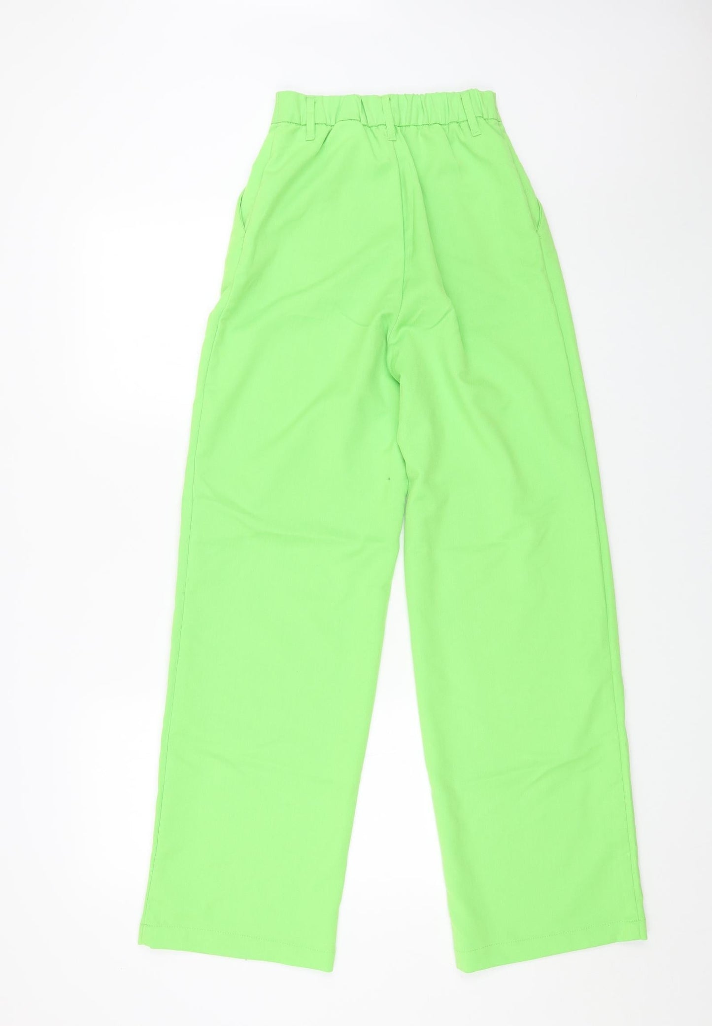 H&M Womens Green Polyester Trousers Size 4 L30 in Regular Button
