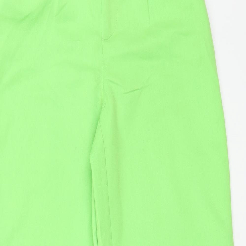 H&M Womens Green Polyester Trousers Size 4 L30 in Regular Button