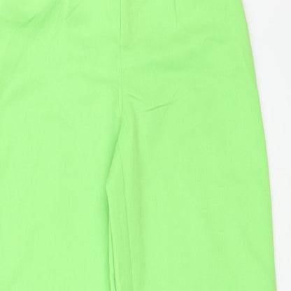 H&M Womens Green Polyester Trousers Size 4 L30 in Regular Button