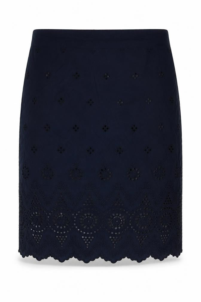 Preworn Womens Blue Geometric Polyester Straight & Pencil Skirt Size 36 in Zip