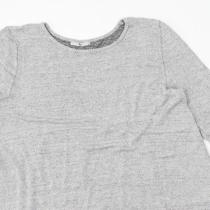 Tu Womens Grey Round Neck Viscose Pullover Jumper Size 14
