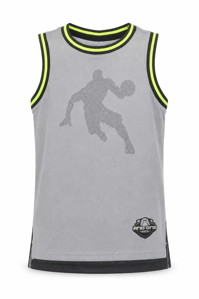 Andi Boys Grey Polyester Basic Tank Size M Scoop Neck Pullover