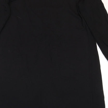 R Edition Womens Black Cotton Basic Blouse Size 6 Boat Neck - Size:6/8