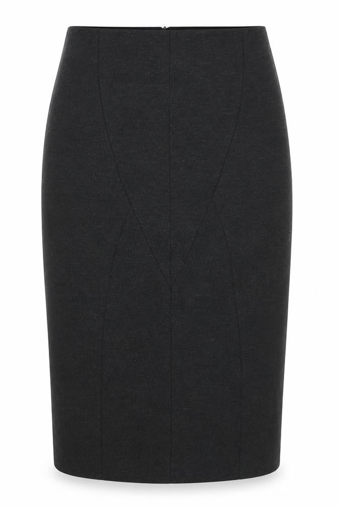 John Lewis Womens Black Viscose Straight & Pencil Skirt Size 8 Zip