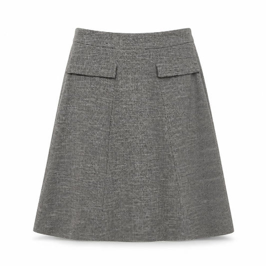 Next Womens Grey Polyester Swing Skirt Size 8 Zip
