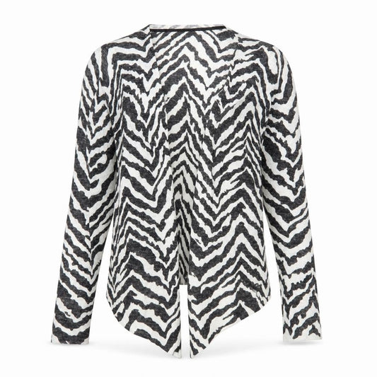 Marks & Spencer Womens White V-Neck Animal Print Acrylic Cardigan Jumper Size 14