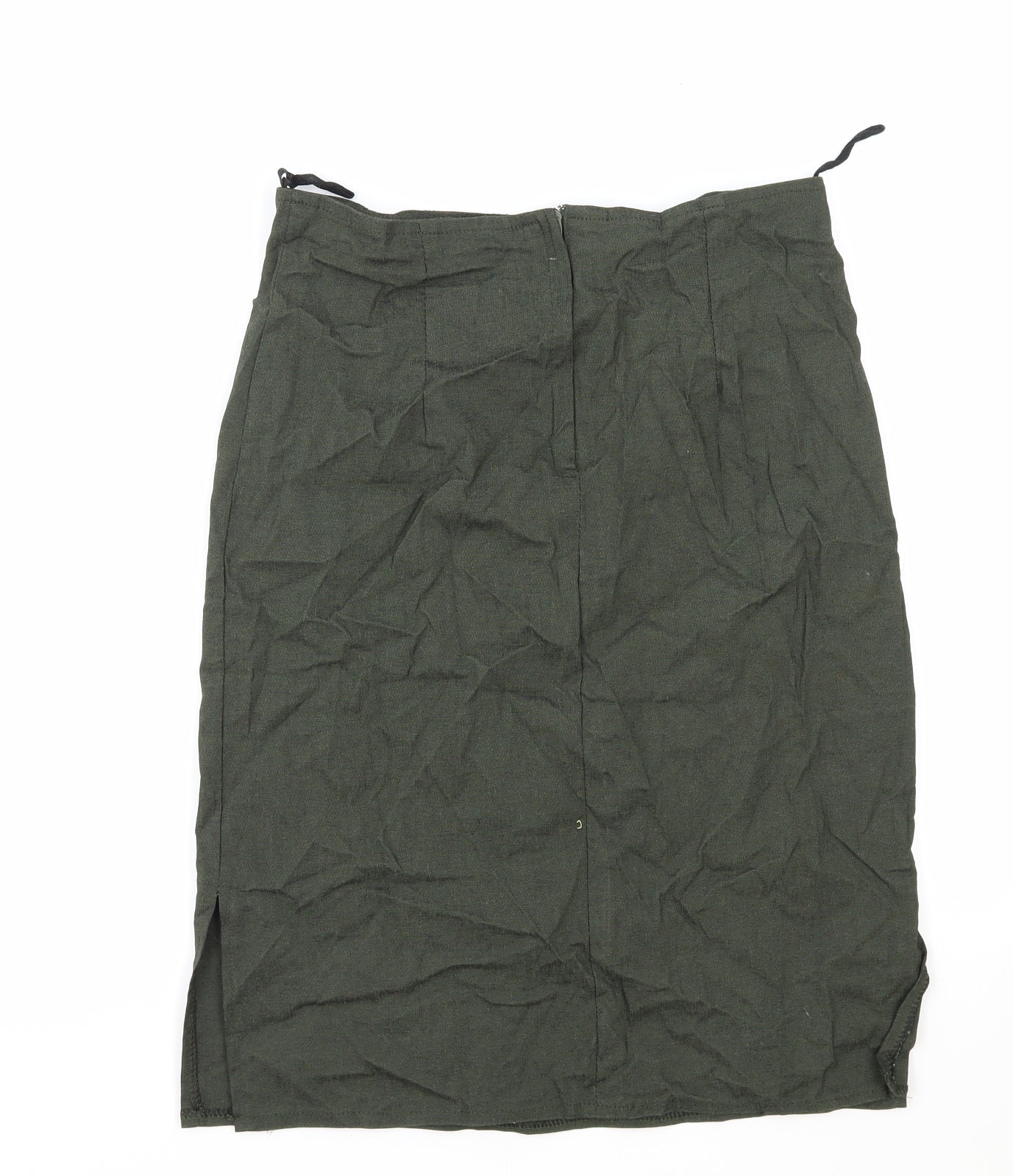Preworn Womens Green Elastane Straight & Pencil Skirt Size 14 Zip