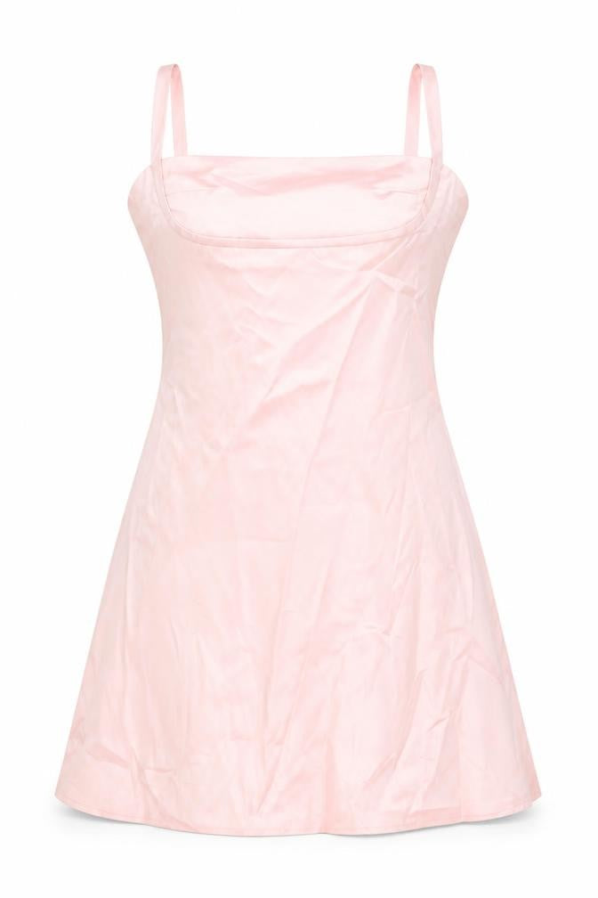 Preworn Womens Pink Polyester A-Line Size L Square Neck Zip