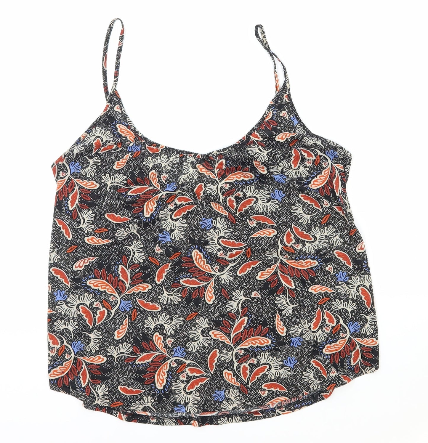 H&M Womens Black Paisley Polyester Basic Tank Size M Round Neck