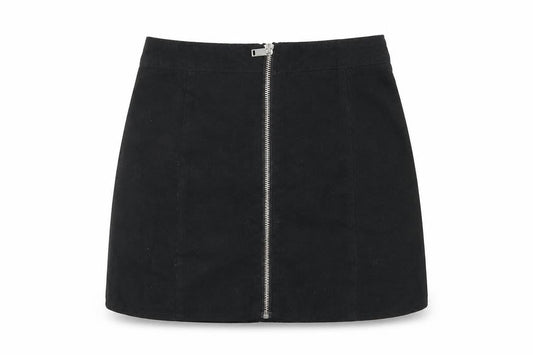 Divided Womens Black Polyester Mini Skirt Size 6 Zip