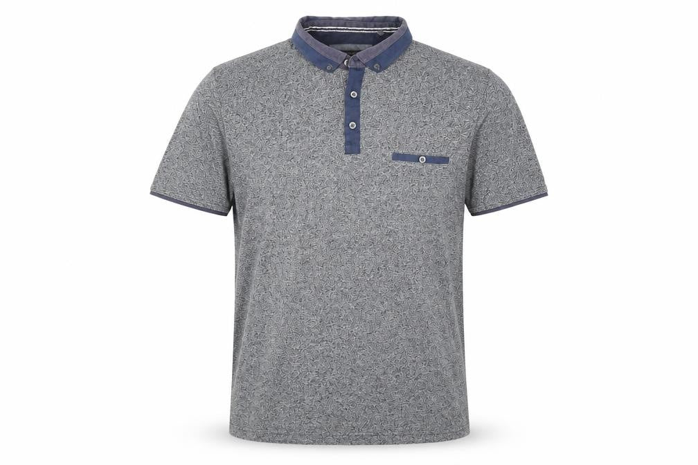 Authentic Mens Grey Cotton Polo Size L Collared Pullover