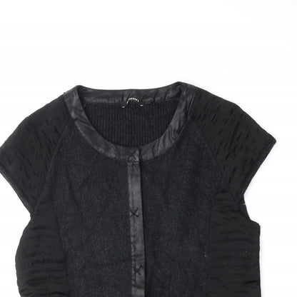 Olsen Womens Black Viscose Basic Blouse Size 14 Scoop Neck