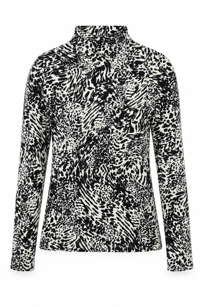 Mini Velvet Womens Multicoloured Animal Print Viscose Basic Blouse Size S High Neck - Leopard Print